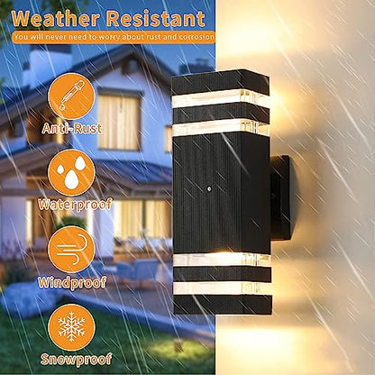 4 Pack Dusk to Dawn Outdoor Wall Lights Modern Exterior Lighting Fixture (4 Count)