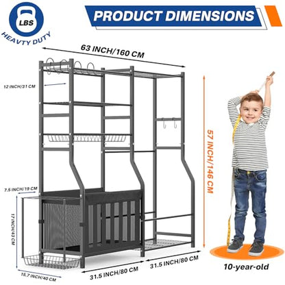 Heavy Duty Garage Sports Equipment Organizer