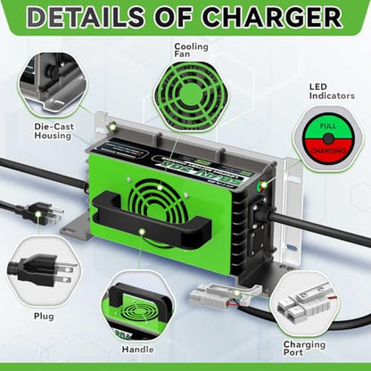 58.4V 20A LiFePO4 Battery Charger Support 0V Restart Charging Function
