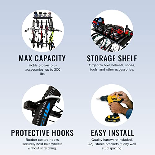 Bike Storage Rack with Shelf