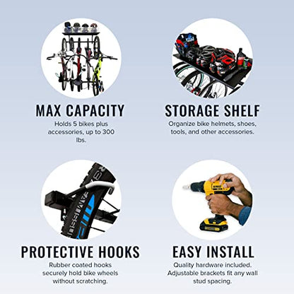Bike Storage Rack with Shelf