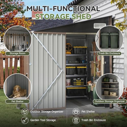 4x6 FT Lean to Metal Storage Shed