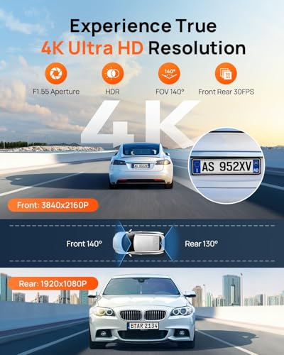 4K Dash Cam Front and Rear
