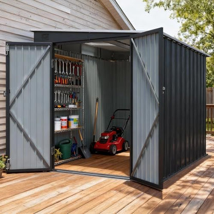 6x8 FT Metal Shed with Skylight