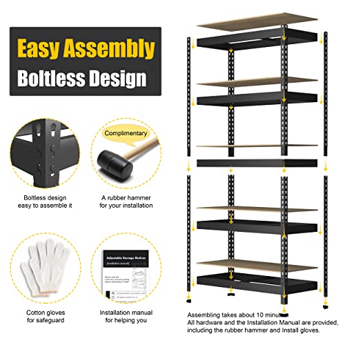 71" H Heavy Duty Storage Shelves (5 Count)