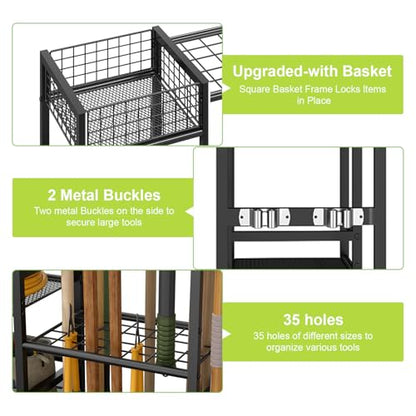 Garden Tool Organizer with Basket