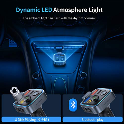 Bluetooth 5.3 FM Transmitter for Car Radio Adapter Charger