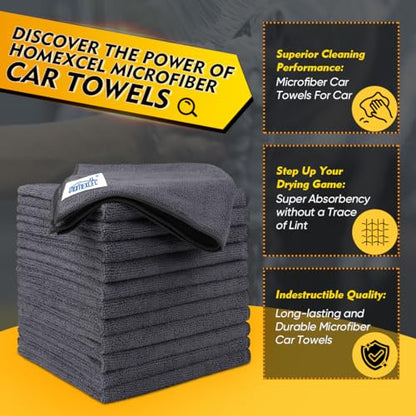 Grey Microfiber Cleaning Cloth 50 Pack (50 Count)