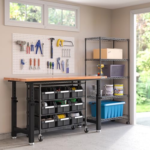 4-Tier NSF 9-Bin Steel Wire Shelving Rack, 36"W x 14"D x 31"H, Graphite