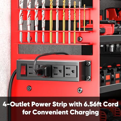 Large Power Tool Organizer Wall Mount with Charging Station