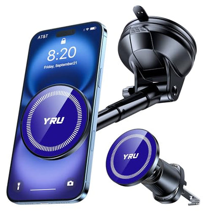 Upgraded Magnetic Phone Holder for Car【Patented & Super Magnet】 for MagSafe Car Mount Dashboard Magnet Phone Holder Windshield Phone Stand for iPhone 17 16 15 14 13 12 Pro Max Samsung