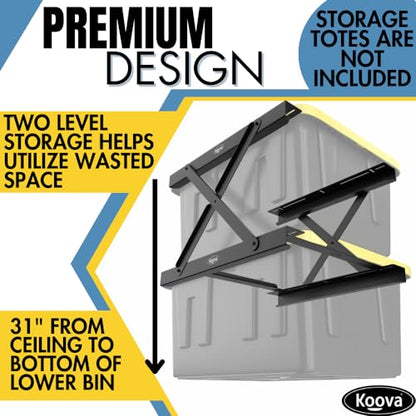 Dual Rail Heavy Duty Overhead Garage Storage System