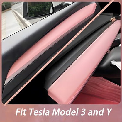 Dashboard Cover Wrap and Front Door Inner Armrest Panel Cover Trim Compatible with Tesla Model 3