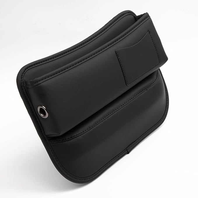 Universal Car Seat Gap Filler Organizer for Tesla Model 3/Model S/Model X/Model Y 2013-2025 Leather Console Gap Bag Organiser Adjustable Front Seat Storage Box Interior,Normal-Black