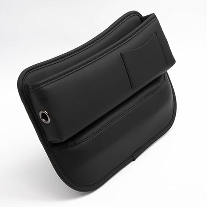 Universal Car Seat Gap Filler Organizer for Tesla Model 3/Model S/Model X/Model Y 2013-2025 Leather Console Gap Bag Organiser Adjustable Front Seat Storage Box Interior,Normal-Black