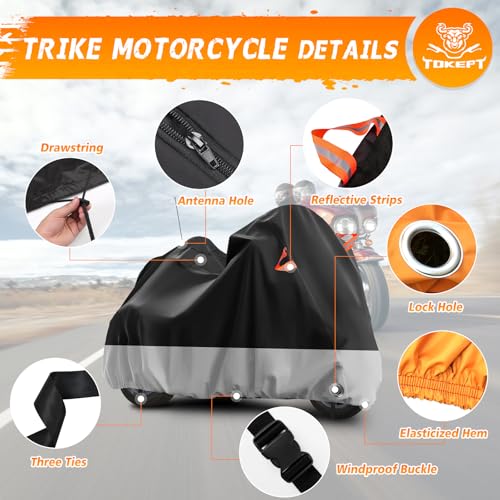 Trike Cover Heavy Duty Waterproof 3 Wheel Motorcycle Cover