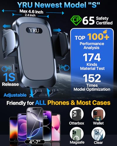 2026 Ultimate Car Phone Holder Mount Bendable & Adjustable Aluminum Arm Cell Phone Holder for Car Dashboard Windshield Phone Stand for iPhone 17 16 15 14 Pro Max Samsung Pickup Truck