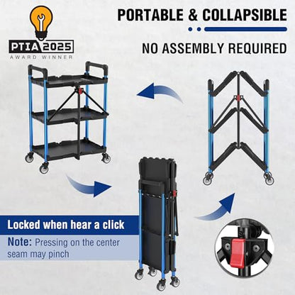 3 Tier Collapsible Utility Cart