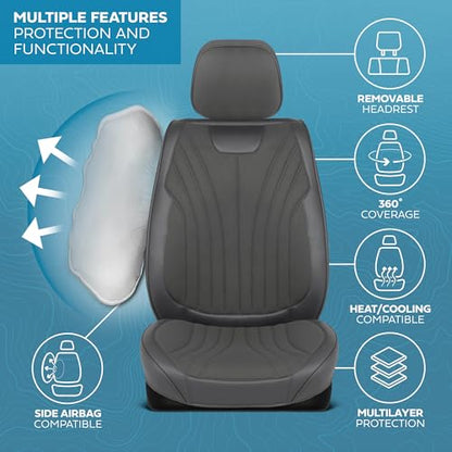Curated Suede Leather Seat Covers for Cars & SUVs (2 Count)