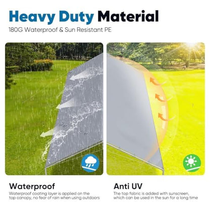 10x15 ft Heavy Duty Car Canopy Galvanized Frame Carport Outdoor Party Tent Boat Shelter with 3 Reinforced Steel Cables