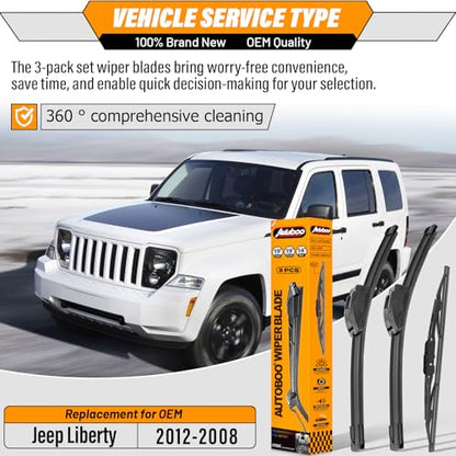 Windshield Wiper Blade Replacement for Jeep Liberty 2008