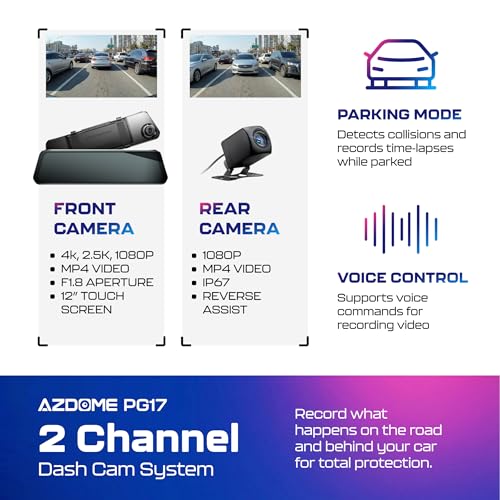 PG17 2CH Mirror Dash Cam 4K
