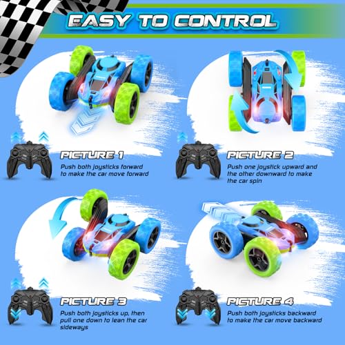Blue Green RC Car for Kids