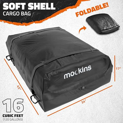 64"x39"x6" Extendable Heavy Duty Roof Rack Basket & 16 Cu Ft Waterproof Cargo Bag for Top of Car