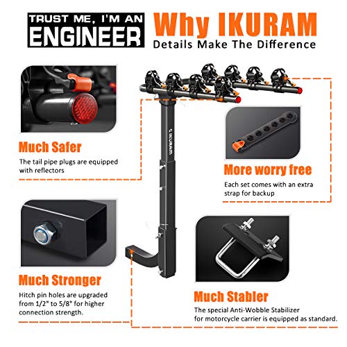 3 Bike Hitch Mount Foldable Bicycle Carrier