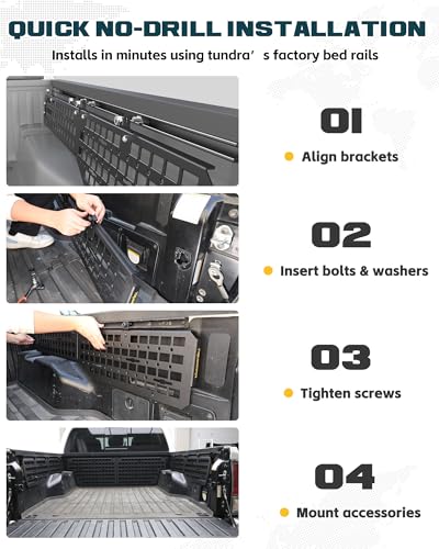5.5ft Short Truck Bed Side MOLLE Panel Fit for Toyota Tundra