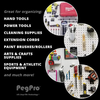 PegPro® 1" Hooks Kit for Standard “Wood Fiber” pegboard (24 Count)