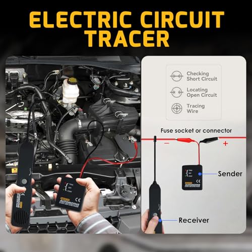 Automotive Electrical Open&Short Finder Circuit Tester Circuit Finder Detector Tone Generator Cable Wire Breaker Tracker Circuit Fault Finder DC 6
