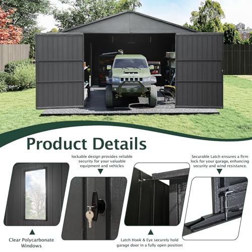 Domi 12'x25' Outdoor Metal Garage Shed