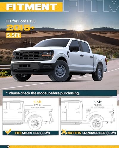 Side Bed MOLLE Panel Fit for 5.5 Feet Ford F150 2015