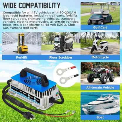 48V 18A Charger 1250W Golf Cart Battery Charger 48 Volt for Club Car