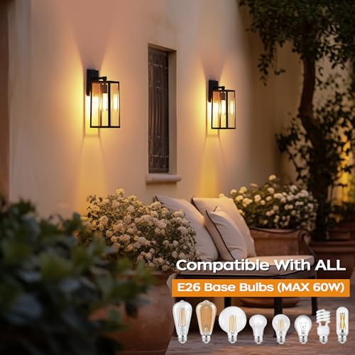 Dusk to Dawn Outdoor Light Fixtures Wall Mount (2 Count)