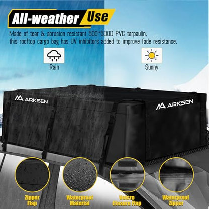 Roof Top Luggage Storage Bag for 64" x 39" Roof Baskets Waterproof 21.5 Cubic Feet