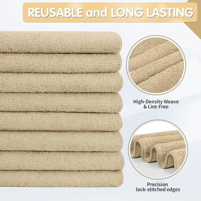 Beige Microfiber Cleaning Cloth (12 Count)