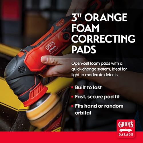 Orange Foam Correcting Pads for Car Polishing and Detailing (3 Count)
