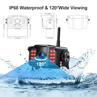 HD 1080P 7 inch Wireless Backup Camera for Furrion RV