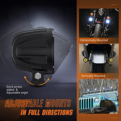 2 PCS 3 Inch Spot Round Motorcycle LED Pods