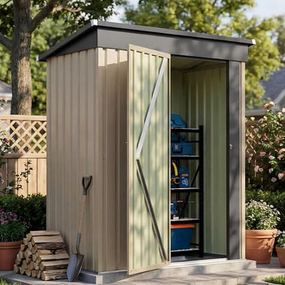 5x3 FT Outdoor Storage Shed with Floor Frame