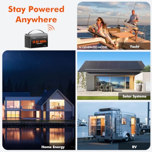 12V 100Ah LiFePO4 Lithium Battery with Bluetooth