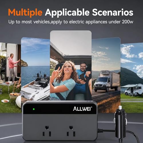 200W Car Power Inverter 12V DC to 110V AC with USB C