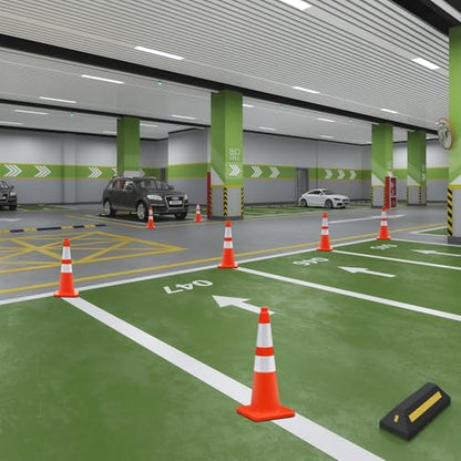 Overall Fluorescent Orange Red Integrated Traffic Cones