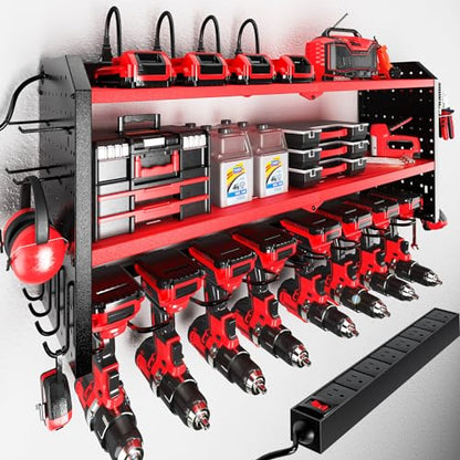 Power Tool Organizer with Charging Station
