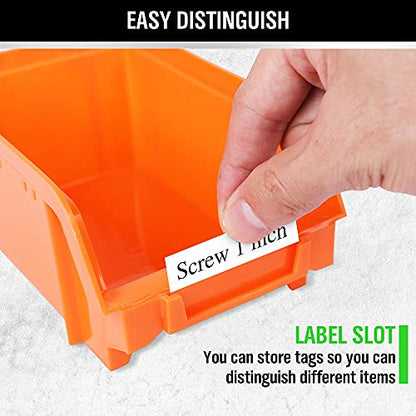 30-Bin Wall-Mounted Storage Bins, Heavy-Duty Garage Tool Organizer for Screws, Nuts, Bolts, Nails, Small Hardware Parts - Easy Installation and Customizable (30 Count)