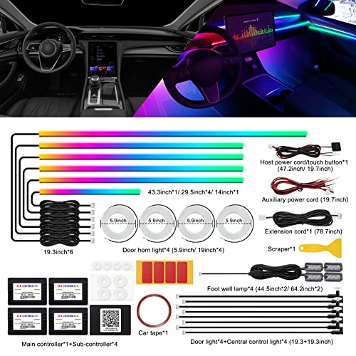 Dreamcolor Acrylic Interior Car LED Strip Light with Wireless APP