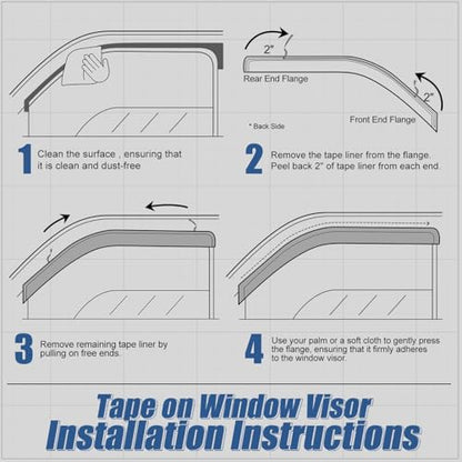 4PCS Tape On Window Visors for 2004 (4 Count)