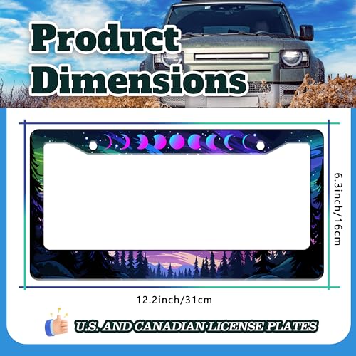 Moon Phases Aurora Forest License Plate Frame Night Sky License Holder